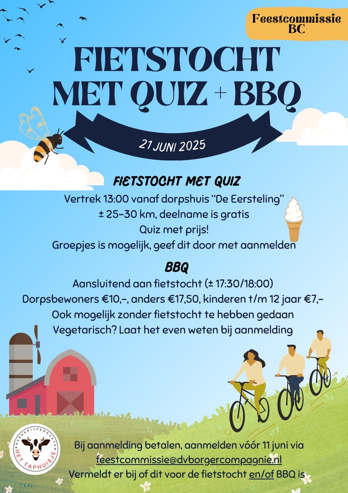 21 juni fietstocht met bbq